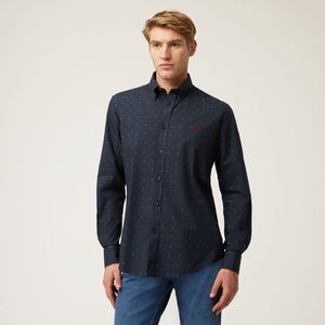 Harmont & Blaine 100% Navy Blue Patterned Shirt (Inv. #001)